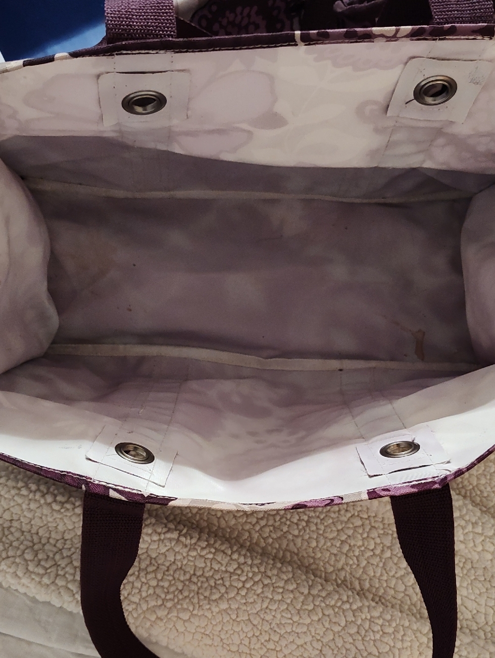 Thirty One Organizing Utility Tote, "Plum Awesome Blossom" - Picture 4 of 5